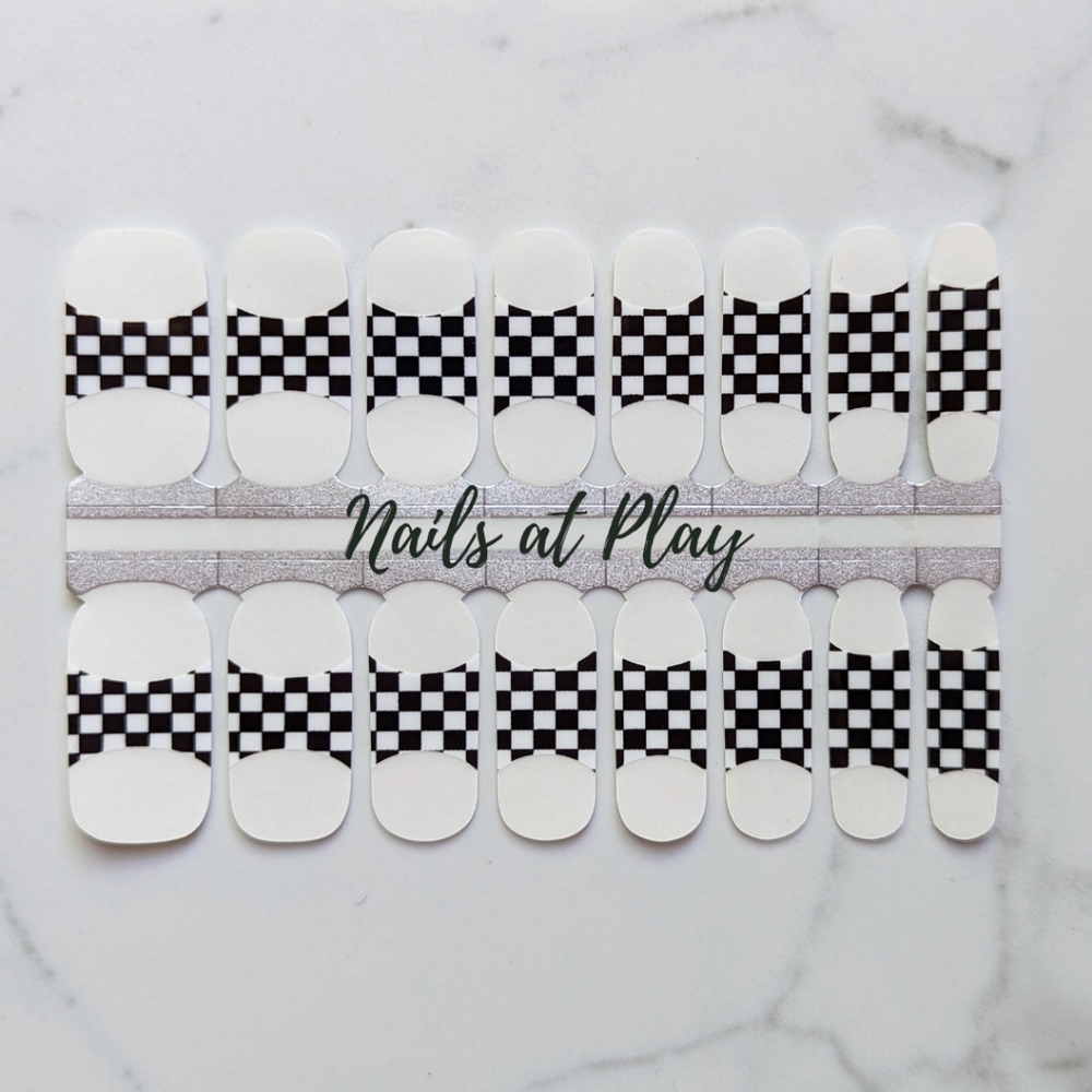 5 for $20 Nail Wraps- Checker Tip (transparent)